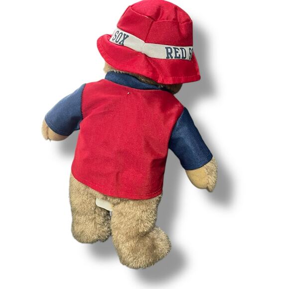 Boston Red Sox Teddy Bear Plush 14" MLB Baseball Bucket Hat Nursery Shower Gift - Picture 7 of 14